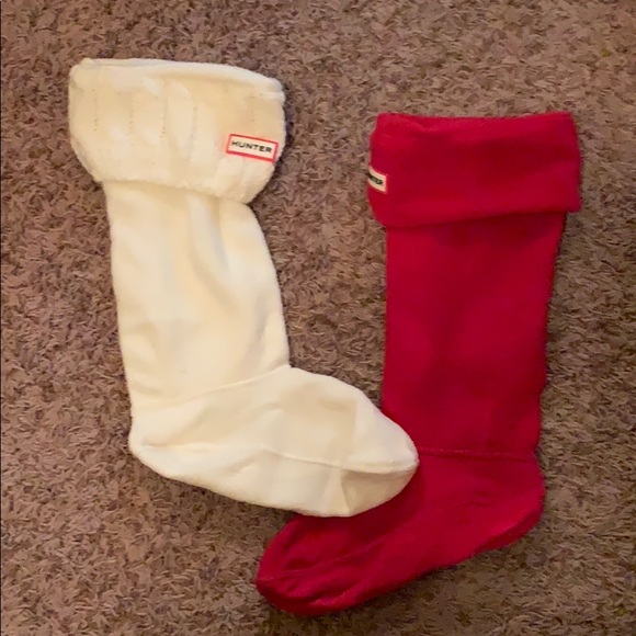 Hunter Boots Tall with tall fuzzy socks - Picture 3 of 3